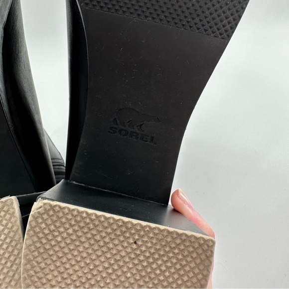 Sorel Margo Chelsea ankle booties size 10.5 41.5 black leather chunky boots - Picture 12 of 15